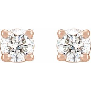 14K Rose 1/3 CTW Natural Diamond Stud Earrings 67535:60047:P