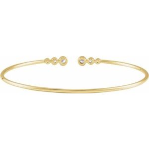 14K Yellow 1/4 CTW Natural Diamond Cuff 7" Bracelet