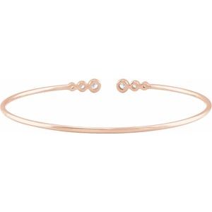 14K Rose 1/4 CTW Natural Diamond Cuff 7" Bracelet