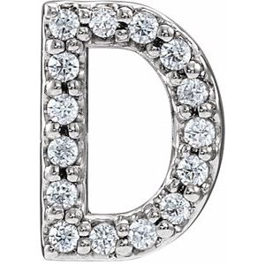 Sterling Silver .06 CTW Natural Diamond Initial D Earring