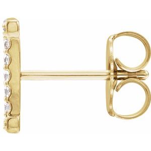 14K Yellow .04 CTW Natural Diamond Initial I Earring