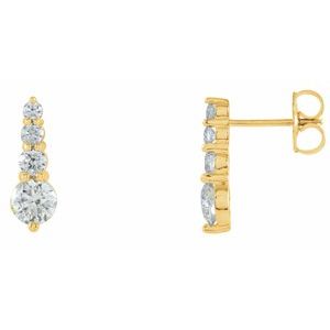 18K Yellow 1/2 CTW Natural Diamond Graduated Earring