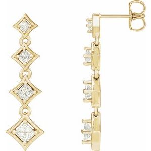 18K Yellow 1/3 CTW Natural Diamond Journey Earring