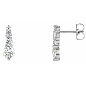 18K White 1/2 CTW Natural Diamond Graduated Earring