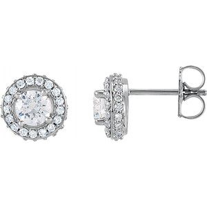 14K White 7/8 CTW Natural Diamond Earrings