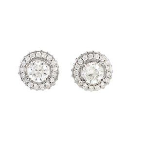 14K White 7/8 CTW Natural Diamond Earrings