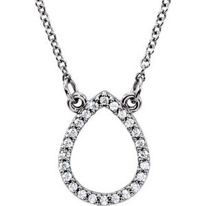 14K Rose 1/10 CTW Natural Diamond Teardrop 16" Necklace