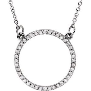 14K Rose 1/8 CTW Natural Diamond Circle 16" Necklace