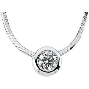 14K White 1/4 CTW Natural Diamond Solitaire 18" Necklace