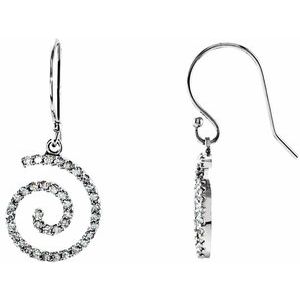 14K White 1/3 CTW Natural Diamond Swirl Earrings