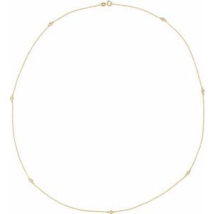 14K Yellow 1/3 CTW Lab-Grown Diamond 7-Station 24" Necklace