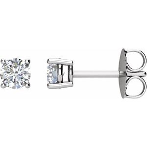 Platinum 1/4 CT Natural Diamond Stud Earring