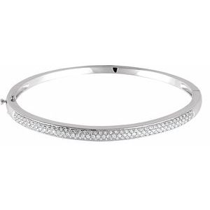 14K White 1 CTW Natural Diamond PavÃ© 7" Bracelet