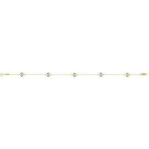 14K Yellow 1/3 CTW Natural Diamond Bezel-Set Station 7" Bracelet