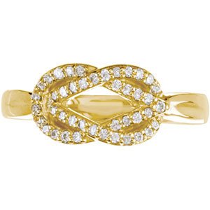 14K Yellow 1/5 CTW Natural Diamond Knot Ring