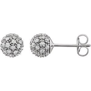 14K White 1/4 CTW Natural Diamond Cluster Earrings 651615:60000:P