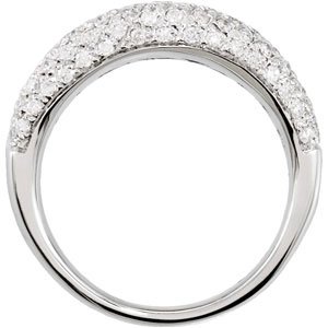 14K White 1 1/5 CTW Natural Diamond PavÃ© Ring