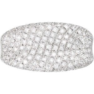 14K White 1 1/5 CTW Natural Diamond PavÃ© Ring