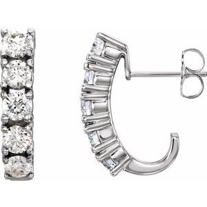 14K Rose 1 1/2 CTW Lab-Grown Diamond Hoop Earrings