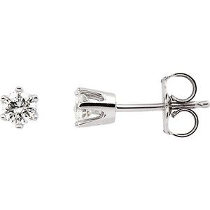 14K White 1 CTW Natural Diamond Stud Earrings 62864:20099:P