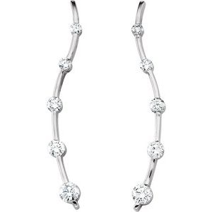 14K White 1 CTW Natural Diamond Journey Earrings