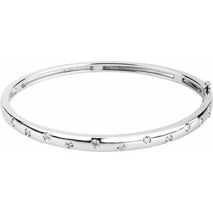 14K Yellow 1/2 CTW Lab-Grown Diamond Bangle 6 3/4" Bracelet