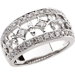 14K White 1/2 CTW Natural Diamond Ring 63298:294018:P