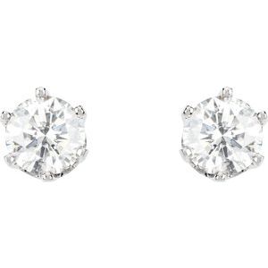 14K White 1 1/2 CTW Natural Diamond 6-Prong Stud Earrings