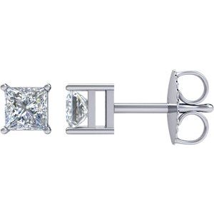 14K White 1 CTW Natural Diamond Earrings 66231:60028:P