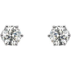 14K White 1/5 CTW Natural Diamond 6-Prong Stud Earrings