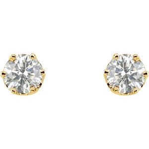 14K Yellow 1 CTW Natural Diamond 6-Prong Stud Earrings