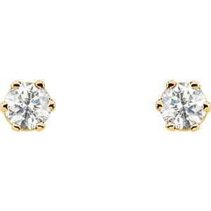 14K Yellow 1/5 CTW Natural Diamond 6-Prong Stud Earrings