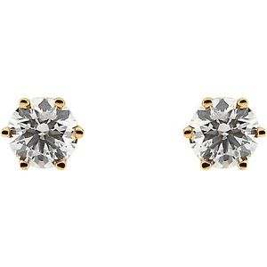 14K Yellow 3/4 CTW Natural Diamond 6-Prong Stud Earrings