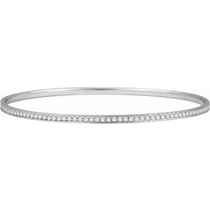 14K Rose 1 1/2 CTW Natural Diamond 7" Bangle Bracelet