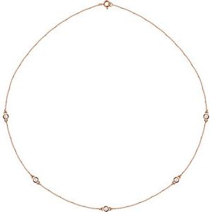 14K Rose 1/2 CTW Lab-Grown Diamond 5-Station 18" Necklace