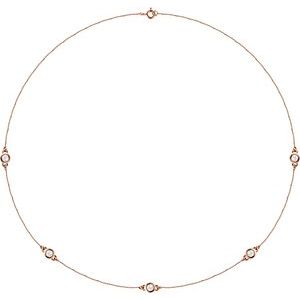 14K Rose 3/4 CTW Lab-Grown Diamond 5-Station 18" Necklace