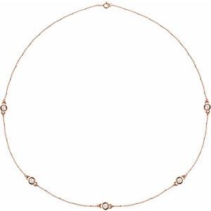 14K Rose 1 CTW Lab-Grown Diamond 5-Station 18" Necklace