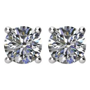 Platinum 1/4 CT Natural Diamond Stud Earring