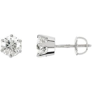 14K White 2 CTW Natural Diamond 6-Prong Stud Earrings