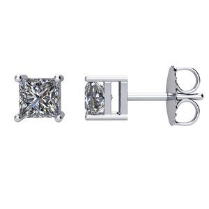 14K White 1 CTW Natural Diamond Stud Earrings 62866:60002:P