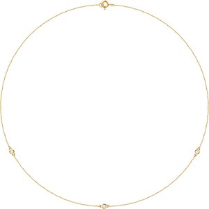 14K Yellow 1/5 CTW Lab-Grown Diamond 3-Station 18" Necklace