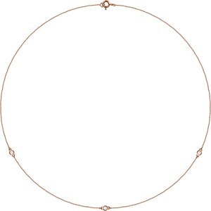 14K Rose 1/5 CTW Lab-Grown Diamond 3-Station 18" Necklace