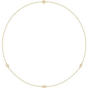 14K Yellow 1/4 CTW Lab-Grown Diamond 3-Station 18" Necklace