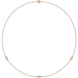 14K Rose 1/4 CTW Lab-Grown Diamond 3-Station 18" Necklace