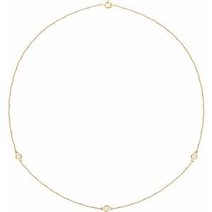 14K Yellow 1/3 CTW Lab-Grown Diamond 3-Station 18" Necklace