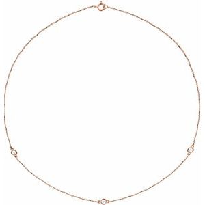 14K Rose 1/3 CTW Lab-Grown Diamond 3-Station 18" Necklace