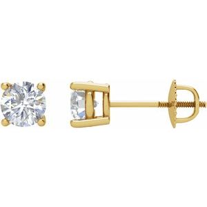 14K Yellow 1/4 CT Natural Diamond Stud Earrings