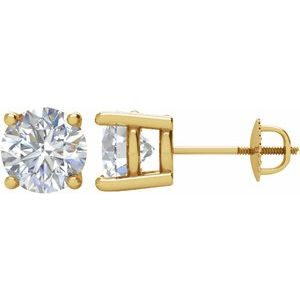 14K Yellow 1/2 CT Natural Diamond Stud Earrings