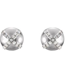 14K White 1/8 CTW Natural Diamond Earrings 86193:6007:P