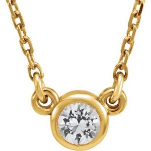 14K Yellow 4 mm Stuller Lab-Grown Moissanite Solitaire 18" Necklace